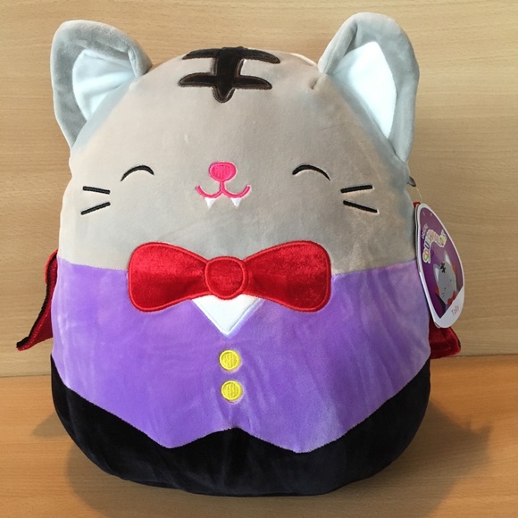 14 inch Drac Tally the Halloween Cat Squishmallows Dracula with Cape Kellytoy - Picture 1 of 7